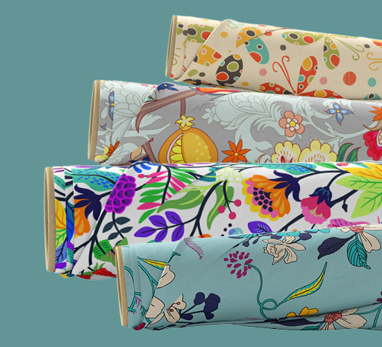 Rolls of fabric