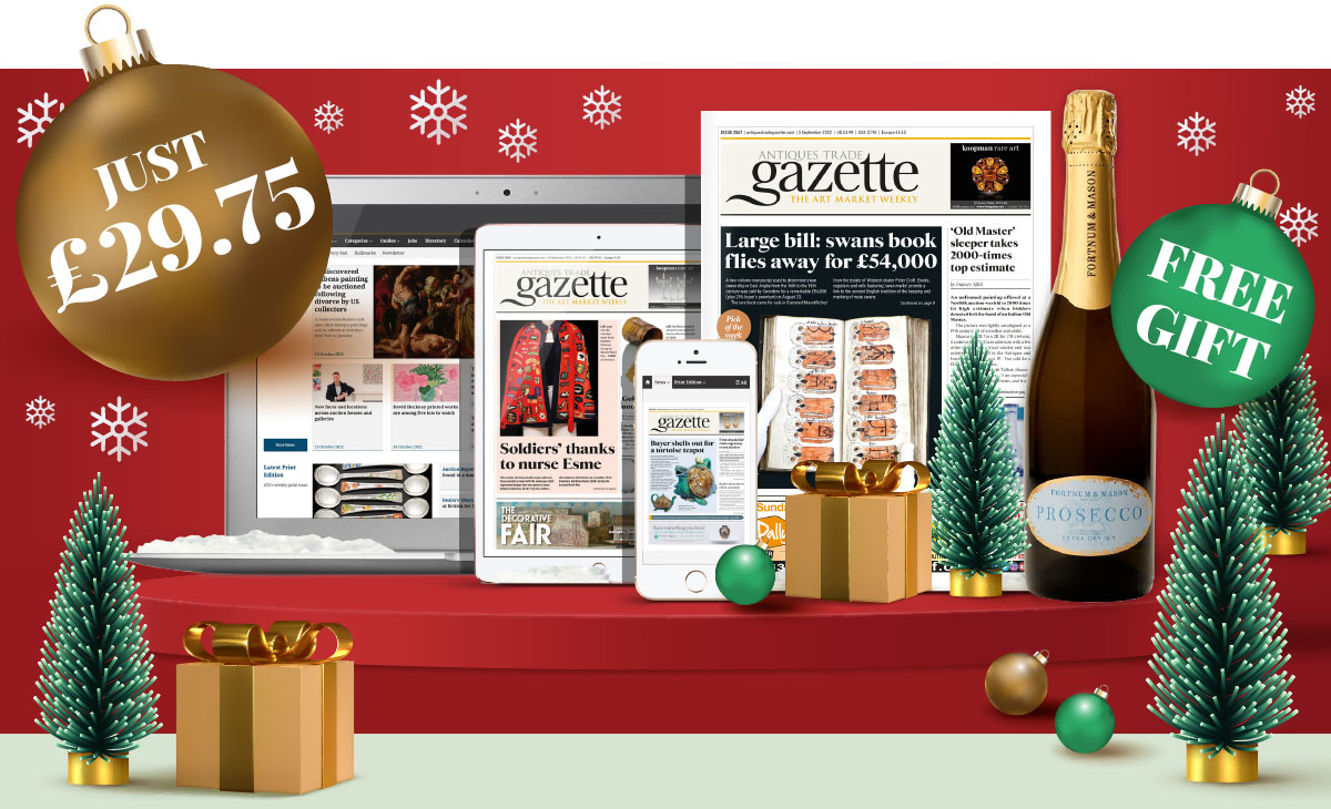 Subscribe to Antiques Trade Gazette for just £29.75 per quarter plus free diary